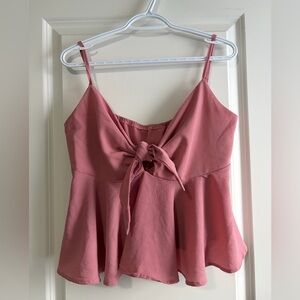 SHEIN Dusty Rose Tie-Front Top
